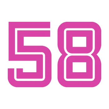 Polep vozidla Startovní číslo 58 typ 7 (16 - růžová) SAMOLEPKA NA AUTO, NÁLEPKA, FÓLIE, POLEP, TUNING, VLASTNÍ TEXT, TISK, AUTOSAMOLEPKY.cz, POLEPY, OBRÁZEK, LOGO, 3D STICKERS