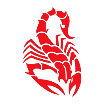 Polep vozidla SAMOLEPKA Štír 012 pravá (10 - červená) NA AUTO, NÁLEPKA, FÓLIE, POLEP, TUNING, VLASTNÍ TEXT, TISK, AUTOSAMOLEPKY.cz, POLEPY, OBRÁZEK, LOGO, SAMOLEPKY