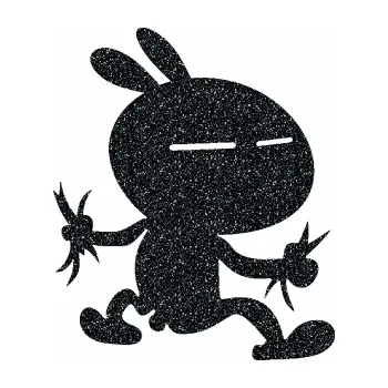 Autodoplněk Samolepka na auto Zajíc Tuzki 001 pravá (85 - Ultra Metalic černá) NÁLEPKA, FÓLIE, POLEPY, TUNING, VLASTNÍ TEXT, TISK, AUTOSAMOLEPKY.cz, SAMOLEPKY, OBRÁZEK, LOGO, VÝROBA, PRODEJ