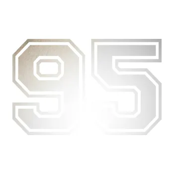 Polep vozidla SAMOLEPKA Startovní číslo 95 typ 4 (82 - odrazková reflexní bílá) NA AUTO, NÁLEPKA, FÓLIE, POLEP, TUNING, VLASTNÍ TEXT, TISK, AUTOSAMOLEPKY.cz, POLEPY, OBRÁZEK, LOGO, SAMOLEPKY