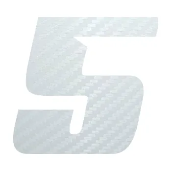 Polep vozidla Startovní číslo 5 typ 6 (51 - 3D karbon bílý) SAMOLEPKA NA AUTO, NÁLEPKA, FÓLIE, POLEP, TUNING, VLASTNÍ TEXT, TISK, AUTOSAMOLEPKY.cz, POLEPY, OBRÁZEK, LOGO, 3D STICKERS