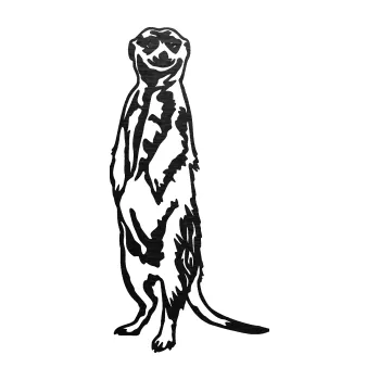 Samolepící dekorace SAMOLEPKA Surikata 001 levá (63 - škrábaný kov černý) NA AUTO, NÁLEPKA, FÓLIE, POLEP, TUNING, VLASTNÍ TEXT, TISK, AUTOSAMOLEPKY.cz, POLEPY, OBRÁZEK, LOGO, SAMOLEPKY