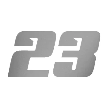 Polep vozidla Startovní číslo 23 typ 6 (42 - stříbrná metalíza) SAMOLEPKA NA AUTO, NÁLEPKA, FÓLIE, POLEP, TUNING, VLASTNÍ TEXT, TISK, AUTOSAMOLEPKY.cz, POLEPY, OBRÁZEK, LOGO, 3D STICKERS
