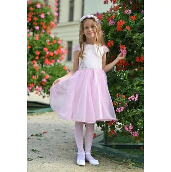 Dívčí šaty Dívčí luxusní šaty Klára růžové s tylem MK26