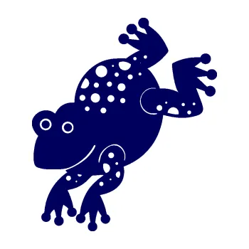 Samolepící dekorace SAMOLEPKA Žába 009 levá (23 - tmavě modrá) NA AUTO, NÁLEPKA, FÓLIE, POLEP, TUNING, VLASTNÍ TEXT, TISK, AUTOSAMOLEPKY.cz, POLEPY, OBRÁZEK, LOGO, SAMOLEPKY