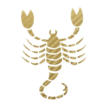 Samolepící dekorace Štír zvěrokruh 004 pravá (59 - 3D karbon zlatý) SAMOLEPKA NA AUTO, NÁLEPKA, FÓLIE, POLEP, TUNING, VLASTNÍ TEXT, TISK, AUTOSAMOLEPKY.cz, POLEPY, OBRÁZEK, LOGO, 3D STICKERS