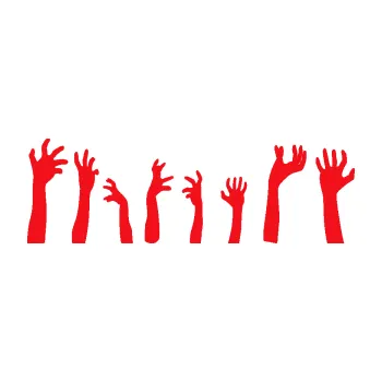 Samolepící dekorace SAMOLEPKA Zombie 002 levá mrtví vylézají z hrobu (10 - červená) NA AUTO, NÁLEPKA, FÓLIE, POLEP, TUNING, VLASTNÍ TEXT, TISK, AUTOSAMOLEPKY.cz, POLEPY, OBRÁZEK, LOGO, SAMOLEPKY