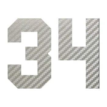 Polep vozidla Startovní číslo 34 (52 - 3D karbon stříbrný) SAMOLEPKA NA AUTO, NÁLEPKA, FÓLIE, POLEP, TUNING, VLASTNÍ TEXT, TISK, AUTOSAMOLEPKY.cz, POLEPY, OBRÁZEK, LOGO, 3D STICKERS