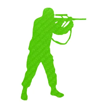 Samolepící dekorace SAMOLEPKA Voják 001 pravá (58 - 3D karbon zelený kawasaki) NA AUTO, NÁLEPKA, FÓLIE, POLEP, TUNING, VLASTNÍ TEXT, TISK, AUTOSAMOLEPKY.cz, POLEPY, OBRÁZEK, LOGO, SAMOLEPKY