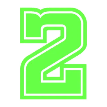 Polep vozidla Startovní číslo 2 typ 5 (71 - Fluorescentní zelená) SAMOLEPKA NA AUTO, NÁLEPKA, FÓLIE, POLEP, TUNING, VLASTNÍ TEXT, TISK, AUTOSAMOLEPKY.cz, POLEPY, OBRÁZEK, LOGO, 3D STICKERS