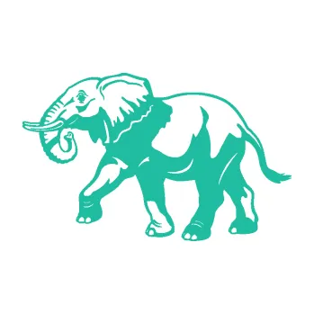 Samolepící dekorace Slon 028 levá (25 - tyrkysová) SAMOLEPKA NA AUTO, NÁLEPKA, FÓLIE, POLEP, TUNING, VLASTNÍ TEXT, TISK, AUTOSAMOLEPKY.cz, POLEPY, OBRÁZEK, LOGO, 3D STICKERS