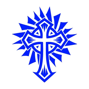 Polep vozidla Tetování 118 kříž (19 - modrá dynamic) SAMOLEPKA NA AUTO, NÁLEPKA, FÓLIE, POLEP, TUNING, VLASTNÍ TEXT, TISK, AUTOSAMOLEPKY.cz, POLEPY, OBRÁZEK, LOGO, 3D STICKERS