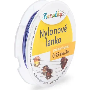 Korálek Nylonové lanko 0,45 mm/3m pastelově fialové č. 12