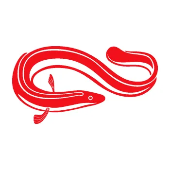 Polep vozidla SAMOLEPKA Úhoř 001 pravá (10 - červená) NA AUTO, NÁLEPKA, FÓLIE, POLEP, TUNING, VLASTNÍ TEXT, TISK, AUTOSAMOLEPKY.cz, POLEPY, OBRÁZEK, LOGO, SAMOLEPKY