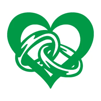 Samolepící dekorace SAMOLEPKA Snubní prstýnky v srdíčku pravá (12 - zelená) NA AUTO, NÁLEPKA, FÓLIE, POLEP, TUNING, VLASTNÍ TEXT, TISK, AUTOSAMOLEPKY.cz, POLEPY, OBRÁZEK, LOGO, SAMOLEPKY