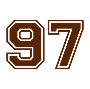 Polep vozidla Startovní číslo 97 typ 4 (15 - hnědá) SAMOLEPKA NA AUTO, NÁLEPKA, FÓLIE, POLEP, TUNING, VLASTNÍ TEXT, TISK, AUTOSAMOLEPKY.cz, POLEPY, OBRÁZEK, LOGO, 3D STICKERS