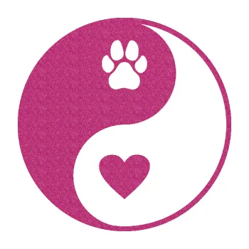 samolepka Yin Yang 002 pravá srdíčko a tlapka (90 - Ultra Metalic růžová) SAMOLEPKA NA AUTO, NÁLEPKA, FÓLIE, POLEP, TUNING, VLASTNÍ TEXT, TISK, AUTOSAMOLEPKY.cz, POLEPY, OBRÁZEK, LOGO, 3D STICKERS