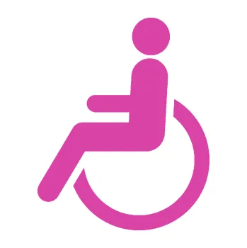 samolepka Vozíčkář 002 invalida - levá (16 - růžová) SAMOLEPKA NA AUTO, NÁLEPKA, FÓLIE, POLEP, TUNING, VLASTNÍ TEXT, TISK, AUTOSAMOLEPKY.cz, POLEPY, OBRÁZEK, LOGO, 3D STICKERS