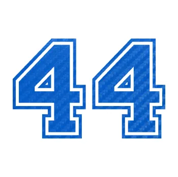 Polep vozidla Startovní číslo 44 typ 4 (57 - 3D karbon modrý) SAMOLEPKA NA AUTO, NÁLEPKA, FÓLIE, POLEP, TUNING, VLASTNÍ TEXT, TISK, AUTOSAMOLEPKY.cz, POLEPY, OBRÁZEK, LOGO, 3D STICKERS