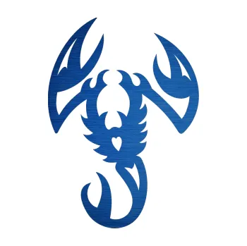 Polep vozidla Štír 003 pravá (65 - škrábaný kov modrý) SAMOLEPKA NA AUTO, NÁLEPKA, FÓLIE, POLEP, TUNING, VLASTNÍ TEXT, TISK, AUTOSAMOLEPKY.cz, POLEPY, OBRÁZEK, LOGO, 3D STICKERS