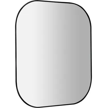 Koupelnový nábytek Sapho SHARON LED podsvícené zrcadlo 80x70cm, černá mat