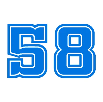 Polep vozidla Startovní číslo 58 typ 5 (11 - modrá oceán) SAMOLEPKA NA AUTO, NÁLEPKA, FÓLIE, POLEP, TUNING, VLASTNÍ TEXT, TISK, AUTOSAMOLEPKY.cz, POLEPY, OBRÁZEK, LOGO, 3D STICKERS