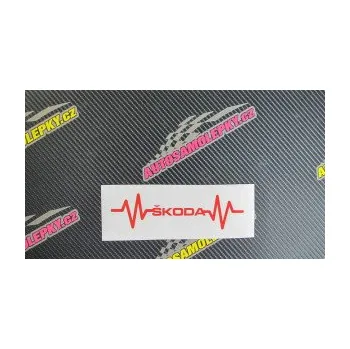 Samolepicí dekorace na vozidlo Srdeční tep 024 Škoda (17 - šedá) SAMOLEPKA NA AUTO, NÁLEPKA, FÓLIE, POLEP, TUNING, VLASTNÍ TEXT, TISK, AUTOSAMOLEPKY.cz, POLEPY, OBRÁZEK, LOGO, 3D STICKERS