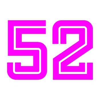 Polep vozidla Startovní číslo 52 typ 7 (72 - Fluorescentní růžová) SAMOLEPKA NA AUTO, NÁLEPKA, FÓLIE, POLEP, TUNING, VLASTNÍ TEXT, TISK, AUTOSAMOLEPKY.cz, POLEPY, OBRÁZEK, LOGO, 3D STICKERS