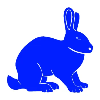 Samolepící dekorace Zajíc 001 pravá (19 - modrá dynamic) SAMOLEPKA NA AUTO, NÁLEPKA, FÓLIE, POLEP, TUNING, VLASTNÍ TEXT, TISK, AUTOSAMOLEPKY.cz, POLEPY, OBRÁZEK, LOGO, 3D STICKERS