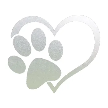 samolepka Tlapka love levá (60 - pískované sklo) SAMOLEPKA NA AUTO, NÁLEPKA, FÓLIE, POLEP, TUNING, VLASTNÍ TEXT, TISK, AUTOSAMOLEPKY.cz, POLEPY, OBRÁZEK, LOGO, 3D STICKERS