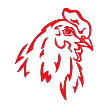 Samolepící dekorace SAMOLEPKA Slepička 004 pravá (10 - červená) NA AUTO, NÁLEPKA, FÓLIE, POLEP, TUNING, VLASTNÍ TEXT, TISK, AUTOSAMOLEPKY.cz, POLEPY, OBRÁZEK, LOGO, SAMOLEPKY