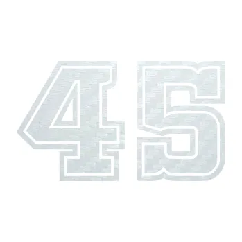 Polep vozidla SAMOLEPKA Startovní číslo 45 typ 5 (51 - 3D karbon bílý) NA AUTO, NÁLEPKA, FÓLIE, POLEP, TUNING, VLASTNÍ TEXT, TISK, AUTOSAMOLEPKY.cz, POLEPY, OBRÁZEK, LOGO, SAMOLEPKY