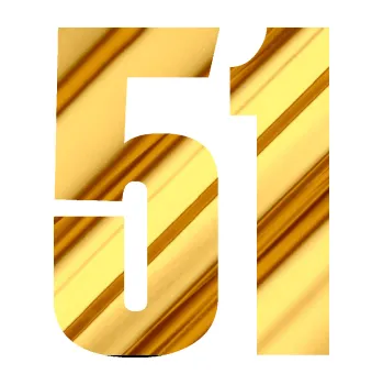 Samolepicí dekorace na vozidlo Startovní číslo 51 typ 2 (81 - chrom fólie zlatá zrcadlová) SAMOLEPKA NA AUTO, NÁLEPKA, FÓLIE, POLEP, TUNING, VLASTNÍ TEXT, TISK, AUTOSAMOLEPKY.cz, POLEPY, OBRÁZEK, LOGO, 3D STICKERS