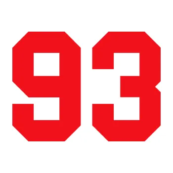 Polep vozidla SAMOLEPKA Startovní číslo 93 (10 - červená) NA AUTO, NÁLEPKA, FÓLIE, POLEP, TUNING, VLASTNÍ TEXT, TISK, AUTOSAMOLEPKY.cz, POLEPY, OBRÁZEK, LOGO, SAMOLEPKY