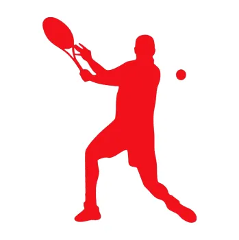 Polep vozidla SAMOLEPKA Tenista 005 levá (10 - červená) NA AUTO, NÁLEPKA, FÓLIE, POLEP, TUNING, VLASTNÍ TEXT, TISK, AUTOSAMOLEPKY.cz, POLEPY, OBRÁZEK, LOGO, SAMOLEPKY