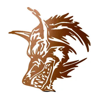 Polep vozidla Vlk 004 levá (44 - měděná metalíza) SAMOLEPKA NA AUTO, NÁLEPKA, FÓLIE, POLEP, TUNING, VLASTNÍ TEXT, TISK, AUTOSAMOLEPKY.cz, POLEPY, OBRÁZEK, LOGO, 3D STICKERS