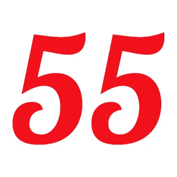 Polep vozidla SAMOLEPKA Startovní číslo 55 typ 3 (10 - červená) NA AUTO, NÁLEPKA, FÓLIE, POLEP, TUNING, VLASTNÍ TEXT, TISK, AUTOSAMOLEPKY.cz, POLEPY, OBRÁZEK, LOGO, SAMOLEPKY