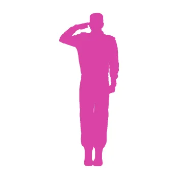 Samolepící dekorace Voják 012 levá salutuje (16 - růžová) SAMOLEPKA NA AUTO, NÁLEPKA, FÓLIE, POLEP, TUNING, VLASTNÍ TEXT, TISK, AUTOSAMOLEPKY.cz, POLEPY, OBRÁZEK, LOGO, 3D STICKERS