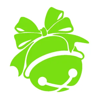 Samolepící dekorace Vánoční rolnička pravá (04 - zelená kawasaki) SAMOLEPKA NA AUTO, NÁLEPKA, FÓLIE, POLEP, TUNING, VLASTNÍ TEXT, TISK, AUTOSAMOLEPKY.cz, POLEPY, OBRÁZEK, LOGO, 3D STICKERS