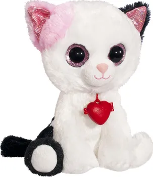 Plyšová hračka Wiky Plyšová kočka se srdíčkem 20 cm bílá