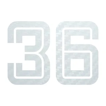 Polep vozidla SAMOLEPKA Startovní číslo 36 typ 7 (51 - 3D karbon bílý) NA AUTO, NÁLEPKA, FÓLIE, POLEP, TUNING, VLASTNÍ TEXT, TISK, AUTOSAMOLEPKY.cz, POLEPY, OBRÁZEK, LOGO, SAMOLEPKY