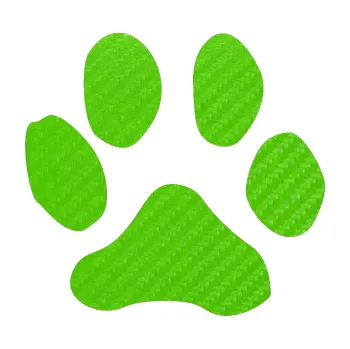 Samolepící dekorace SAMOLEPKA Tlapka 001 levá (58 - 3D karbon zelený kawasaki) NA AUTO, NÁLEPKA, FÓLIE, POLEP, TUNING, VLASTNÍ TEXT, TISK, AUTOSAMOLEPKY.cz, POLEPY, OBRÁZEK, LOGO, SAMOLEPKY