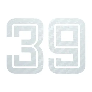 Polep vozidla SAMOLEPKA Startovní číslo 39 typ 7 (51 - 3D karbon bílý) NA AUTO, NÁLEPKA, FÓLIE, POLEP, TUNING, VLASTNÍ TEXT, TISK, AUTOSAMOLEPKY.cz, POLEPY, OBRÁZEK, LOGO, SAMOLEPKY