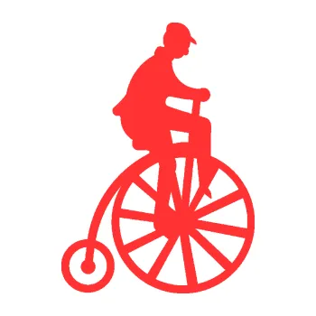 Polep vozidla SAMOLEPKA NA AUTO Vysoké kolo 001 pravá retro (02 - světle červená) NÁLEPKA, FÓLIE, POLEP, TUNING, VLASTNÍ TEXT, TISK, AUTOSAMOLEPKY.cz, POLEPY, OBRÁZEK, LOGO, SAMOLEPKY