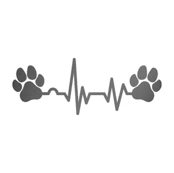 Samolepicí dekorace na vozidlo Srdeční tep 004 tlapky (41 - grafitová metalíza) SAMOLEPKA NA AUTO, NÁLEPKA, FÓLIE, POLEP, TUNING, VLASTNÍ TEXT, TISK, AUTOSAMOLEPKY.cz, POLEPY, OBRÁZEK, LOGO, 3D STICKERS