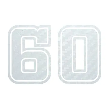 Polep vozidla SAMOLEPKA Startovní číslo 60 typ 5 (51 - 3D karbon bílý) NA AUTO, NÁLEPKA, FÓLIE, POLEP, TUNING, VLASTNÍ TEXT, TISK, AUTOSAMOLEPKY.cz, POLEPY, OBRÁZEK, LOGO, SAMOLEPKY