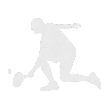 Polep vozidla Tenista 003 levá (84 - Ultra Metalic bílá) SAMOLEPKA NA AUTO, NÁLEPKA, FÓLIE, POLEP, TUNING, VLASTNÍ TEXT, TISK, AUTOSAMOLEPKY.cz, POLEPY, OBRÁZEK, LOGO, 3D STICKERS