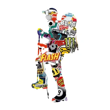 Samolepicí dekorace na vozidlo Turista 004 levá (83 - Sticker bomb) SAMOLEPKA NA AUTO, NÁLEPKA, FÓLIE, POLEP, TUNING, VLASTNÍ TEXT, TISK, AUTOSAMOLEPKY.cz, POLEPY, OBRÁZEK, LOGO, 3D STICKERS