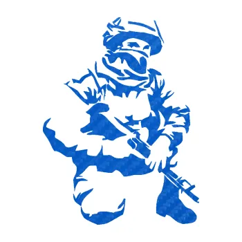 Samolepící dekorace SAMOLEPKA Voják 008 pravá (57 - 3D karbon modrý) NA AUTO, NÁLEPKA, FÓLIE, POLEP, TUNING, VLASTNÍ TEXT, TISK, AUTOSAMOLEPKY.cz, POLEPY, OBRÁZEK, LOGO, SAMOLEPKY