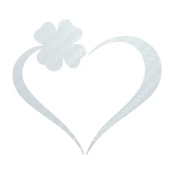 Samolepící dekorace SAMOLEPKA Srdíčko 020 levá se čtyřlístkem (51 - 3D karbon bílý) NA AUTO, NÁLEPKA, FÓLIE, POLEP, TUNING, VLASTNÍ TEXT, TISK, AUTOSAMOLEPKY.cz, POLEPY, OBRÁZEK, LOGO, SAMOLEPKY